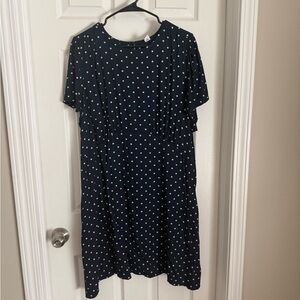 Old Navy Dark Blue Dress with White Dots